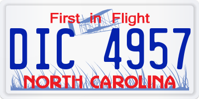 NC license plate DIC4957