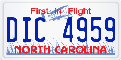 NC license plate DIC4959
