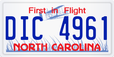 NC license plate DIC4961