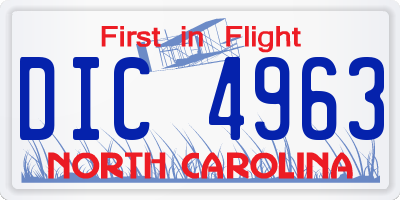 NC license plate DIC4963