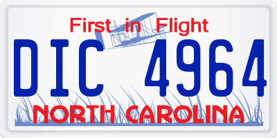 NC license plate DIC4964
