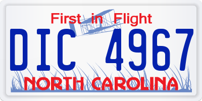 NC license plate DIC4967