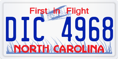 NC license plate DIC4968