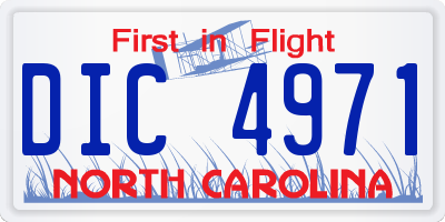 NC license plate DIC4971
