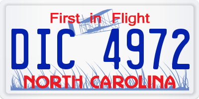 NC license plate DIC4972