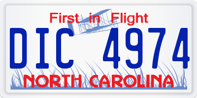 NC license plate DIC4974