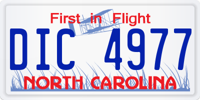 NC license plate DIC4977