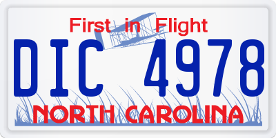 NC license plate DIC4978
