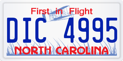 NC license plate DIC4995