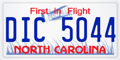NC license plate DIC5044