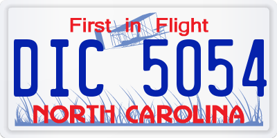 NC license plate DIC5054