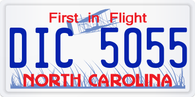 NC license plate DIC5055
