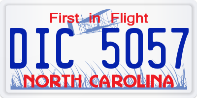 NC license plate DIC5057