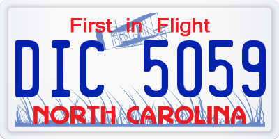 NC license plate DIC5059