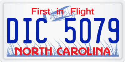 NC license plate DIC5079