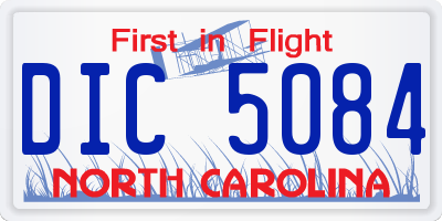 NC license plate DIC5084