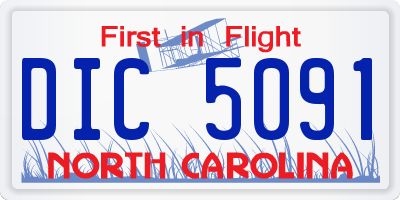 NC license plate DIC5091