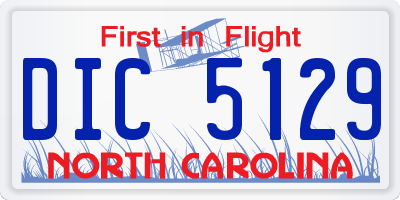 NC license plate DIC5129