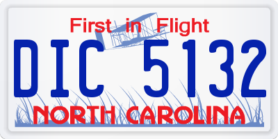 NC license plate DIC5132