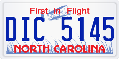 NC license plate DIC5145