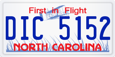 NC license plate DIC5152