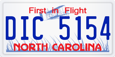 NC license plate DIC5154