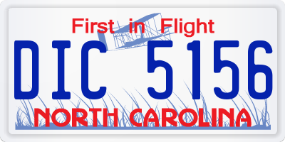 NC license plate DIC5156