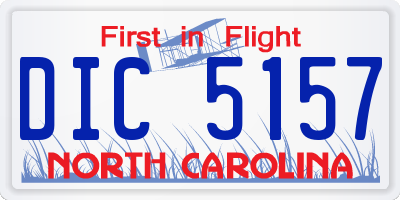 NC license plate DIC5157