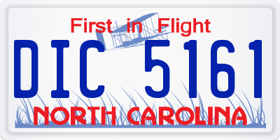 NC license plate DIC5161