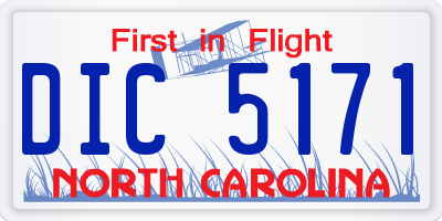 NC license plate DIC5171