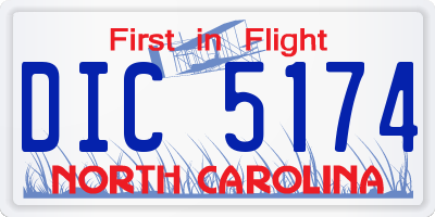 NC license plate DIC5174