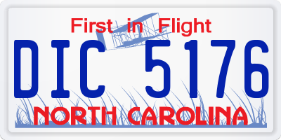 NC license plate DIC5176