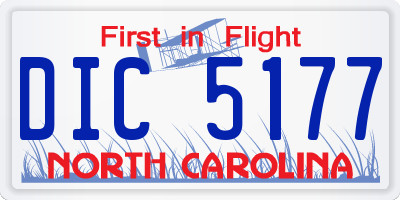 NC license plate DIC5177