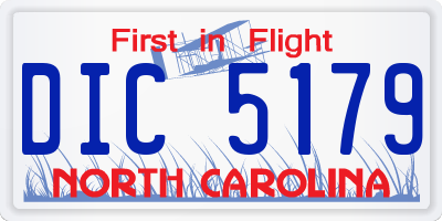 NC license plate DIC5179