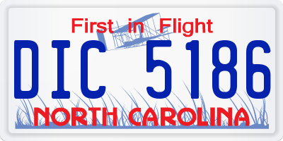 NC license plate DIC5186