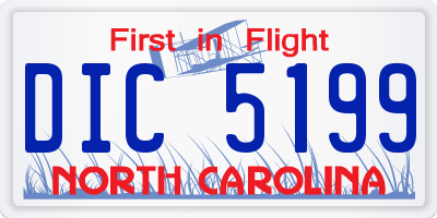 NC license plate DIC5199