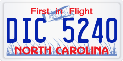 NC license plate DIC5240