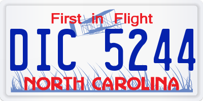 NC license plate DIC5244