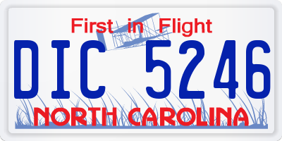 NC license plate DIC5246