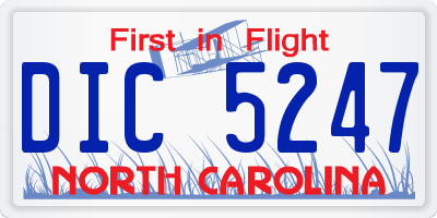 NC license plate DIC5247
