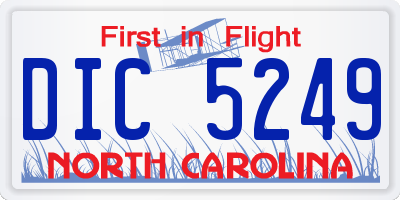 NC license plate DIC5249