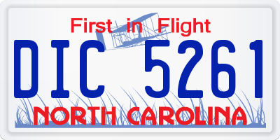 NC license plate DIC5261