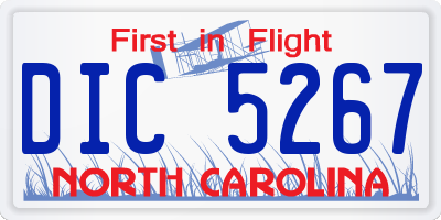 NC license plate DIC5267
