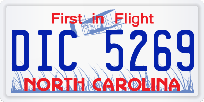 NC license plate DIC5269