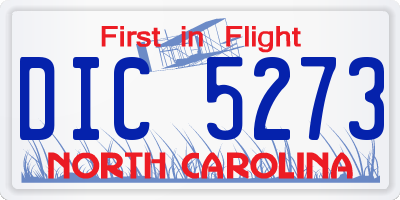 NC license plate DIC5273