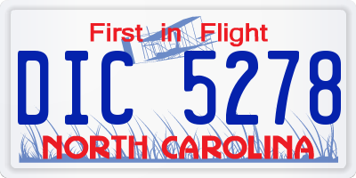 NC license plate DIC5278