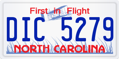 NC license plate DIC5279
