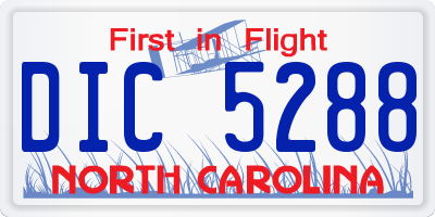 NC license plate DIC5288