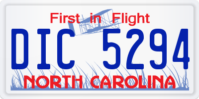 NC license plate DIC5294