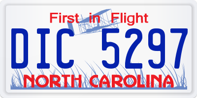 NC license plate DIC5297